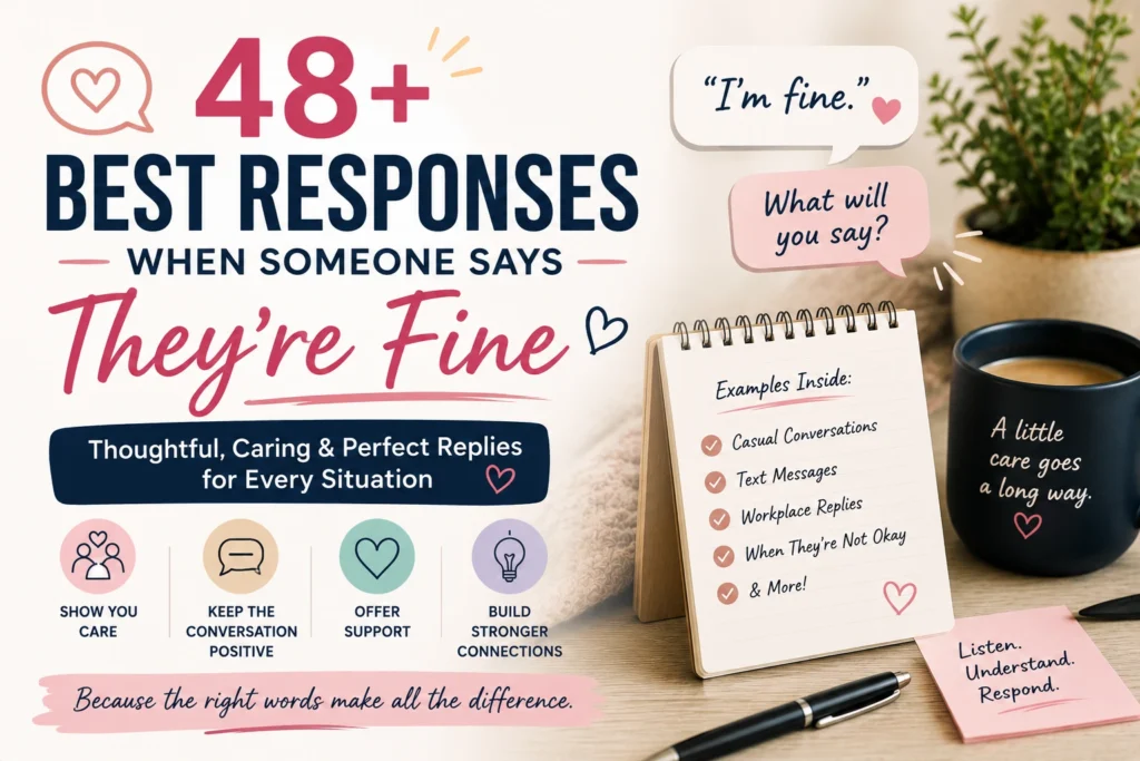 best responses when someone says theyre fine