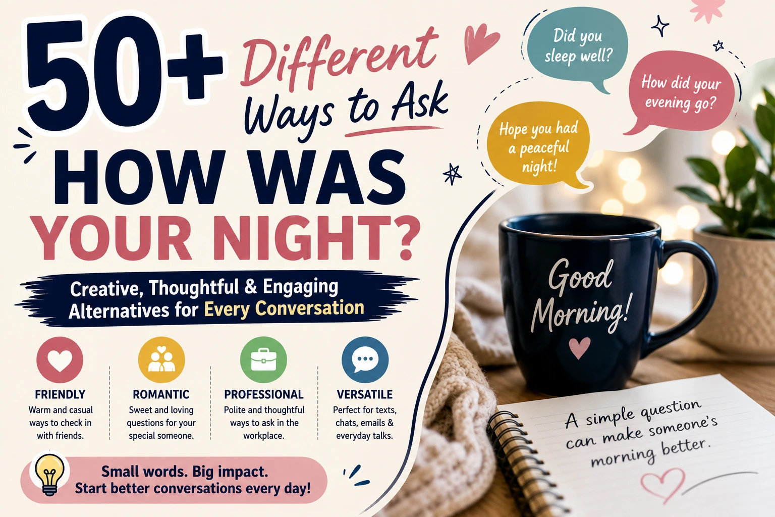 different ways to ask how was your night