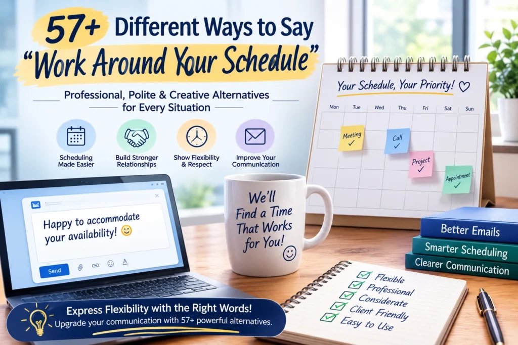 different ways to say work around your schedule