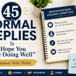 formal replies to hope you are doing well