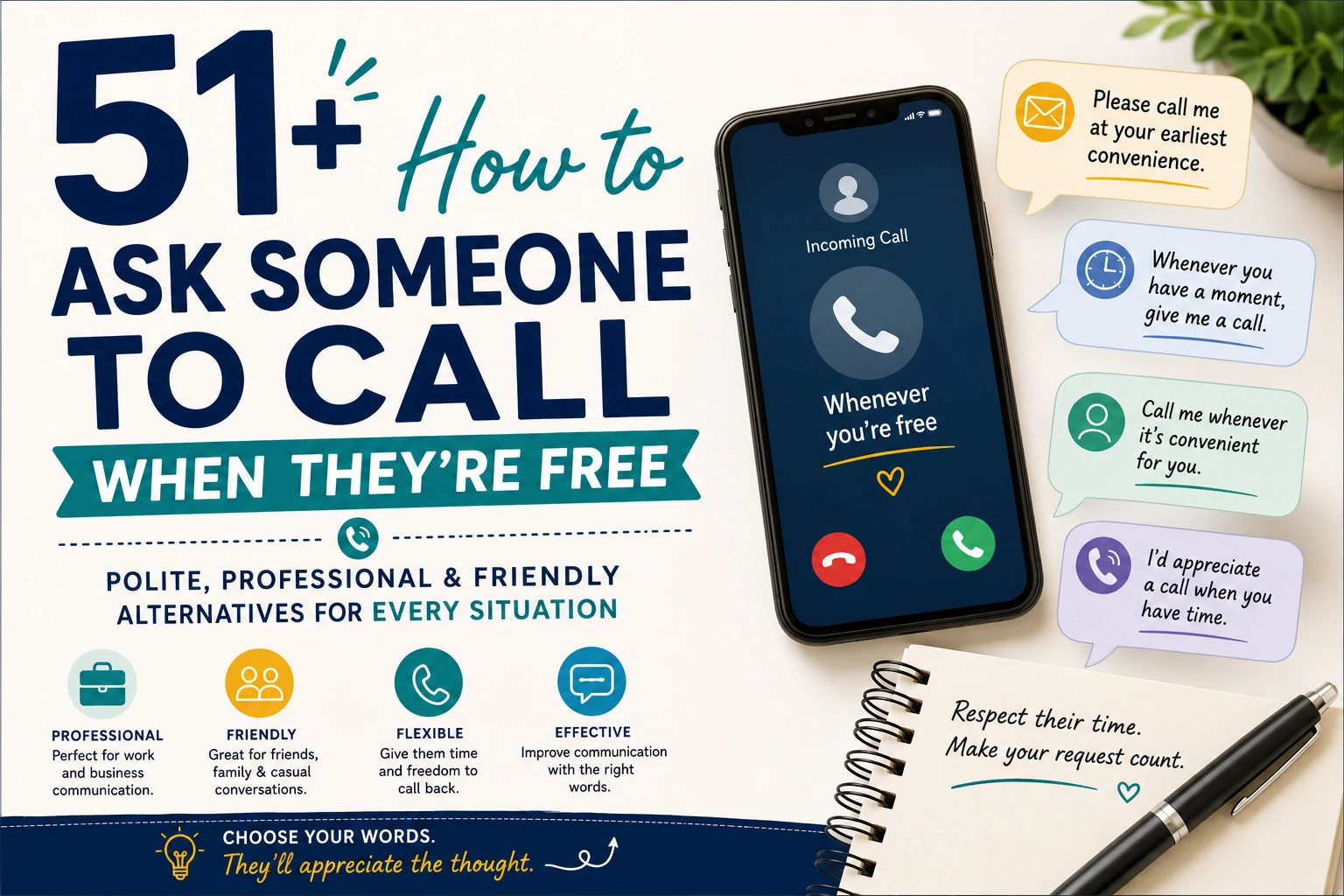 how to ask someone to call when theyre free