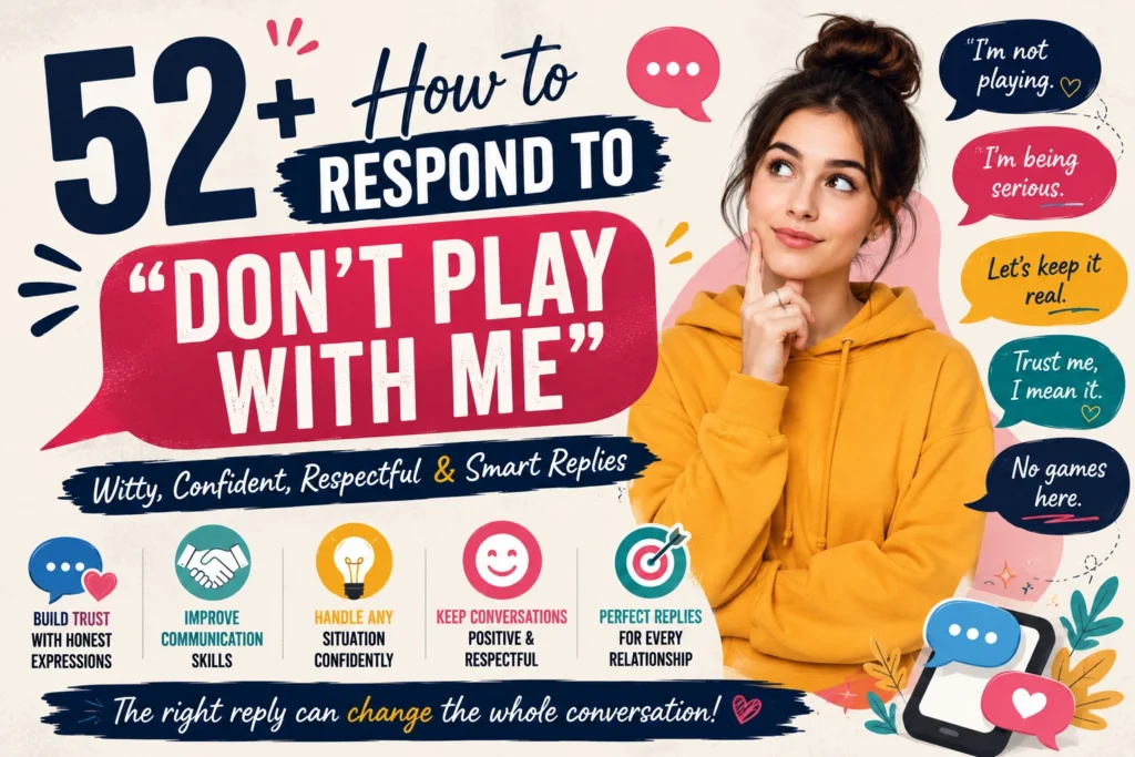 how to respond to don't play with me