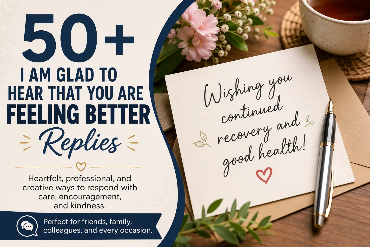 i am glad to hear that you are feeling better replies