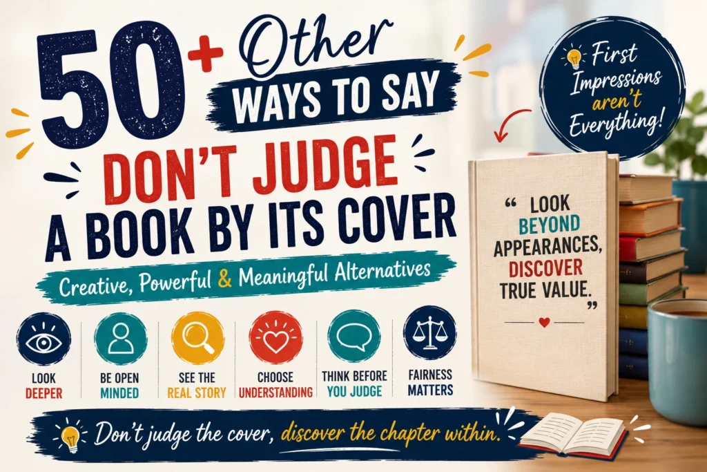 other ways to say don't judge a book by its cover
