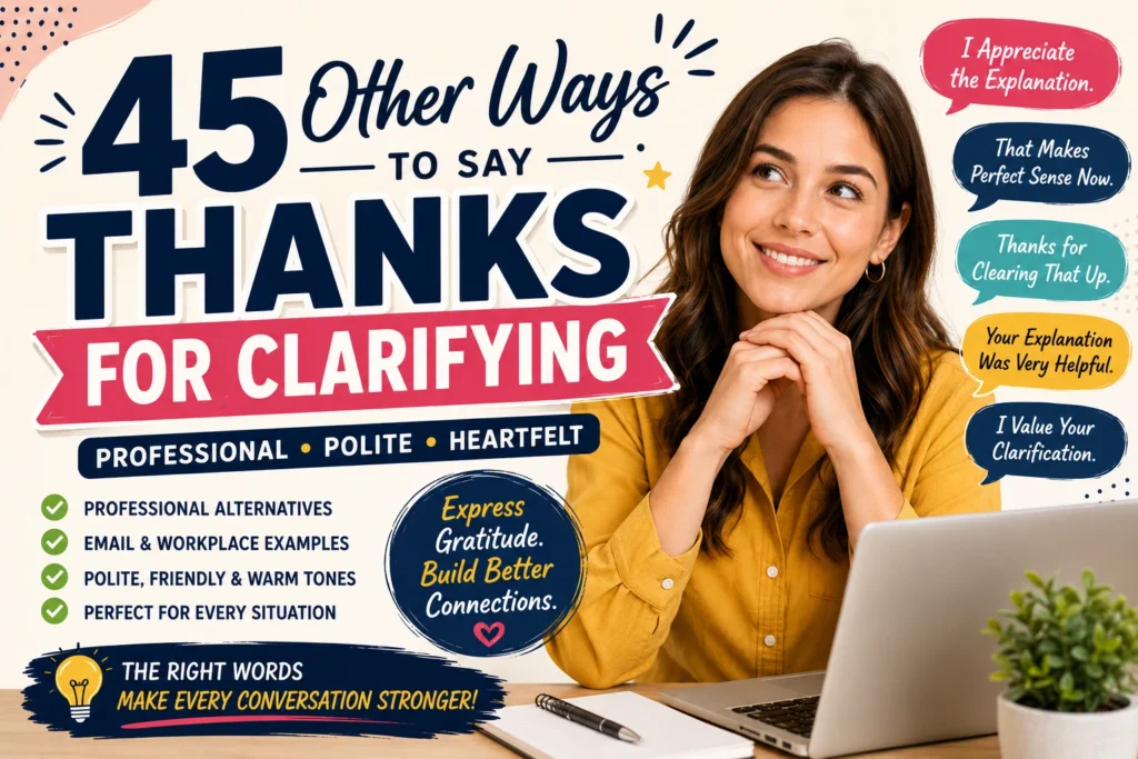 other ways to say thanks for clarifying