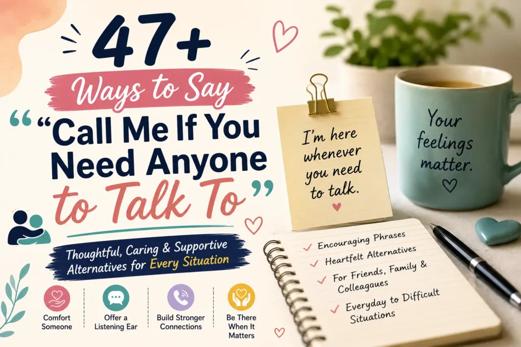 ways to say call me if you need anyone to talk to