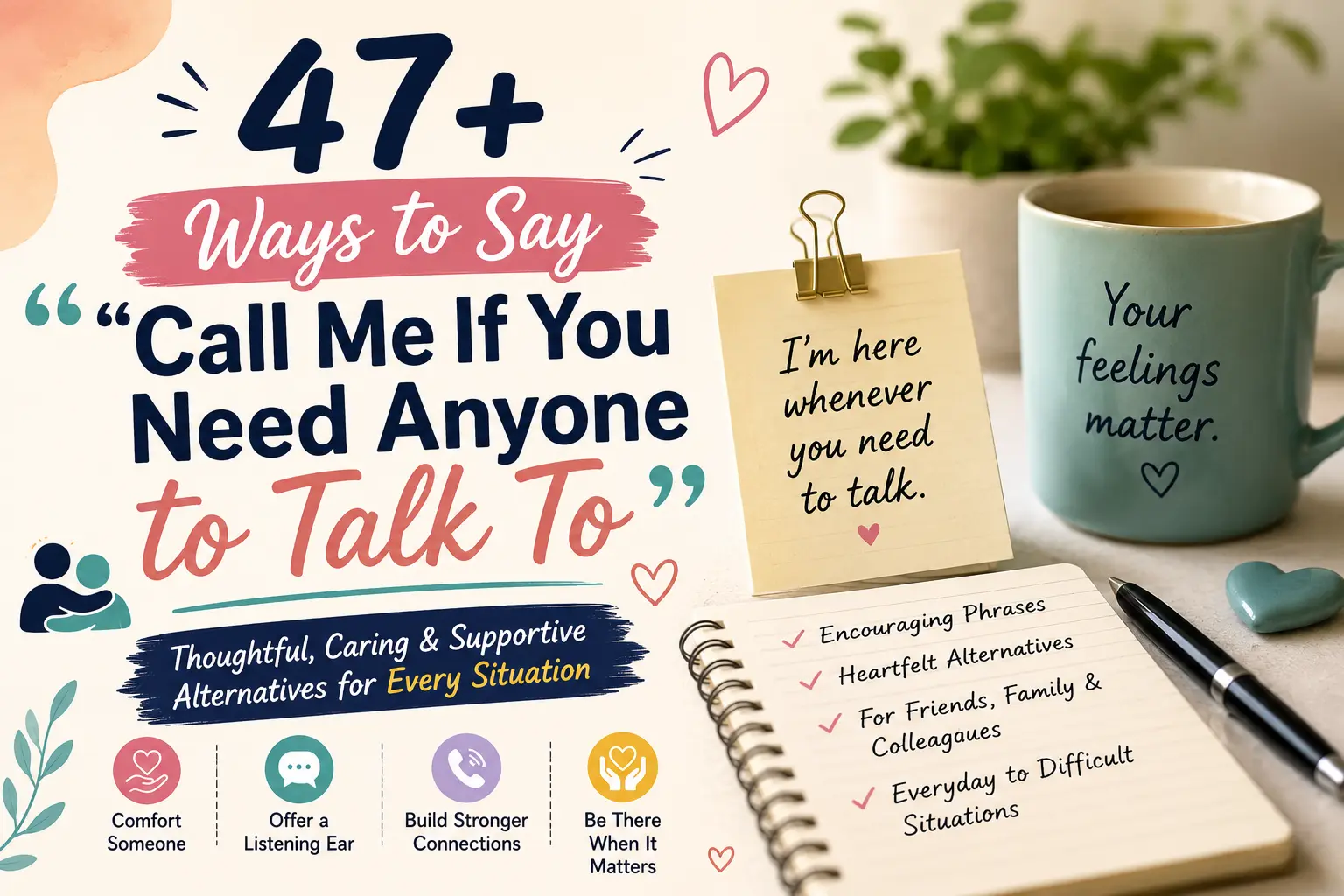 ways to say call me if you need anyone to talk to