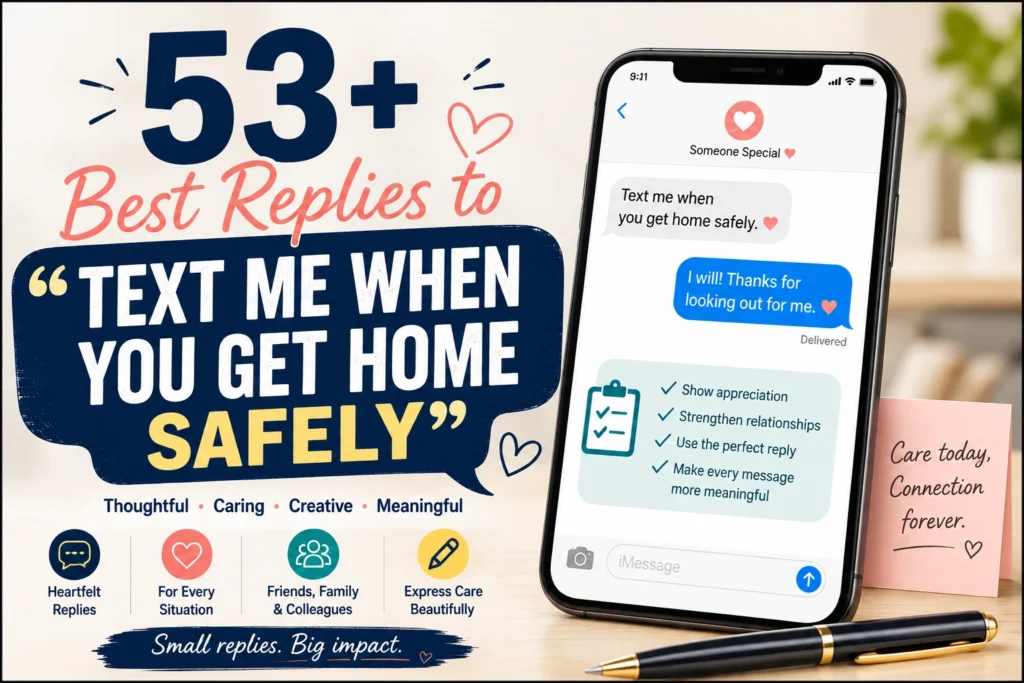 best replies to text me when you get home safely