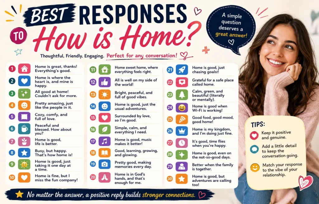best responses to how is home