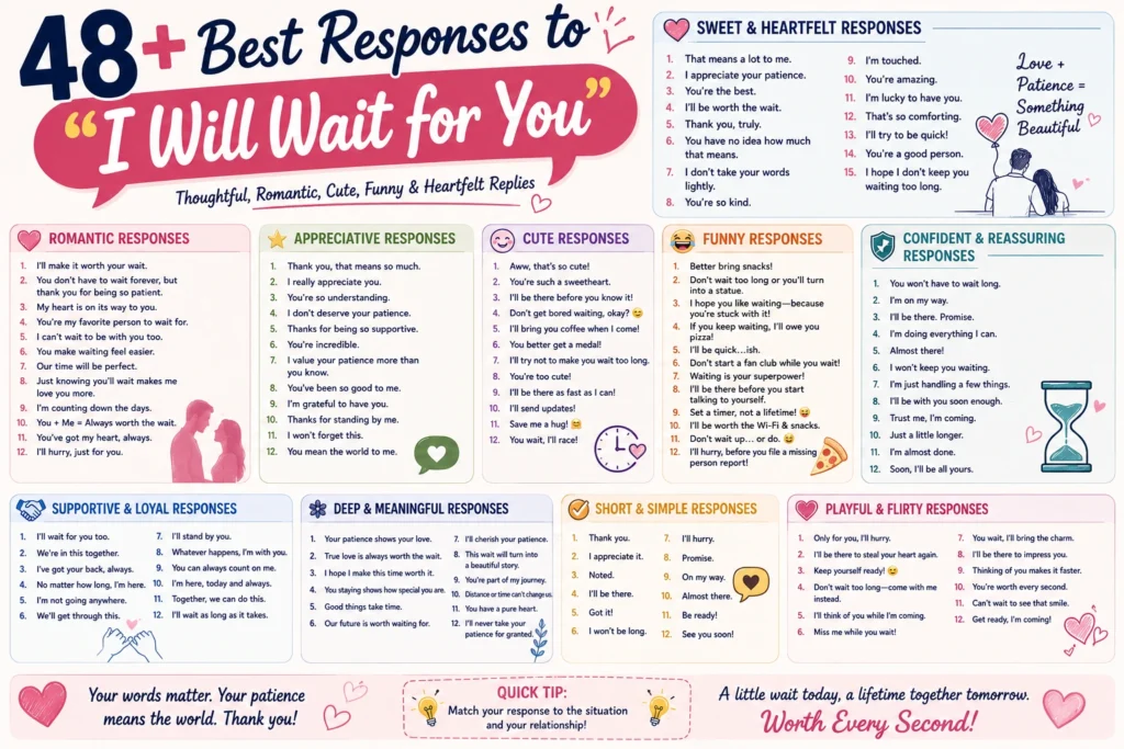 best responses to i will wait for you