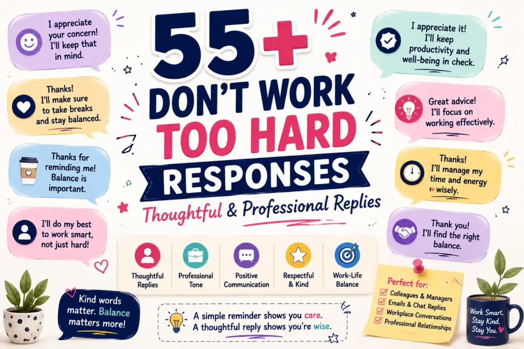 dont work too hard responses