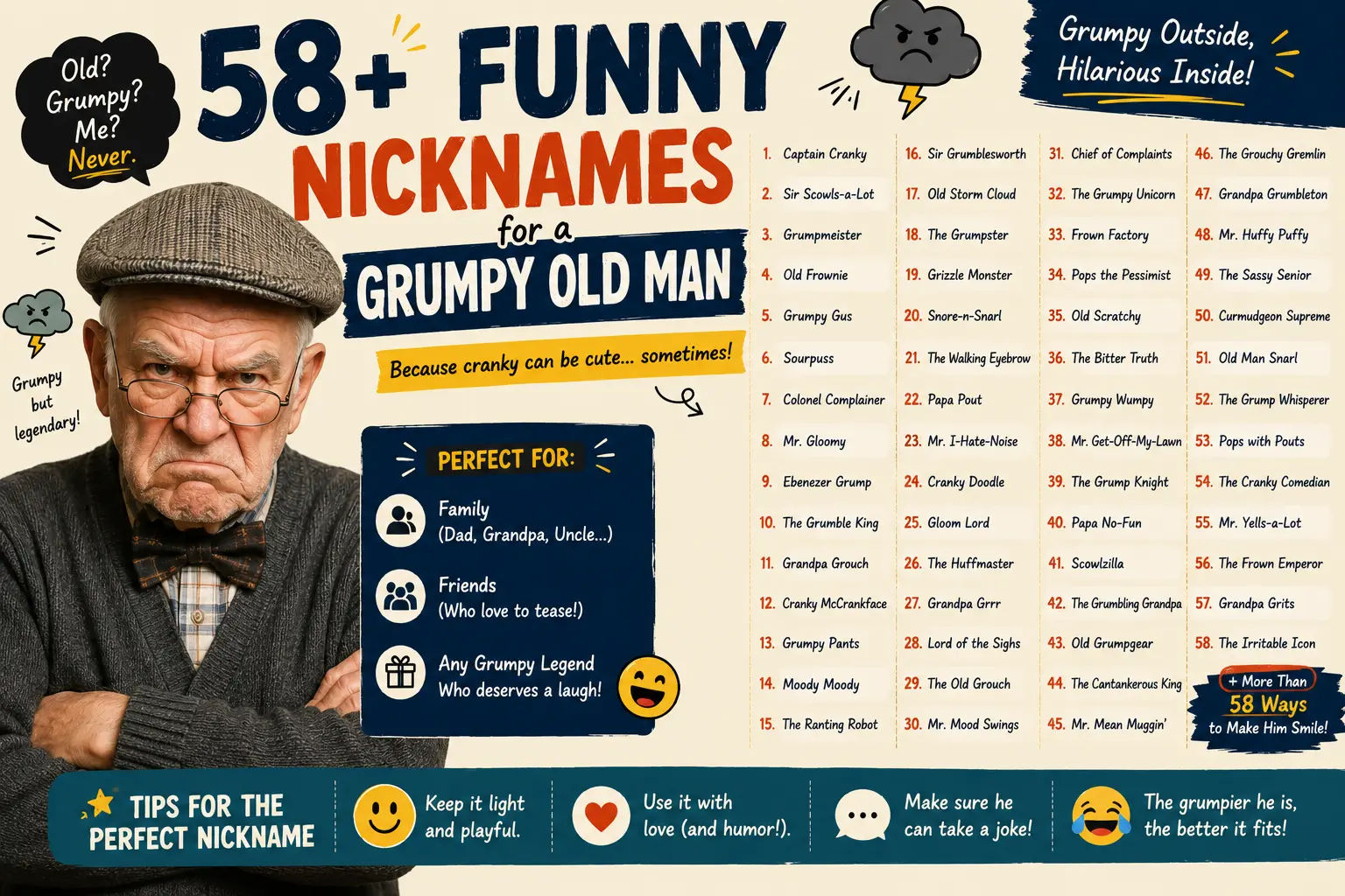 funny nicknames for grumpy old man