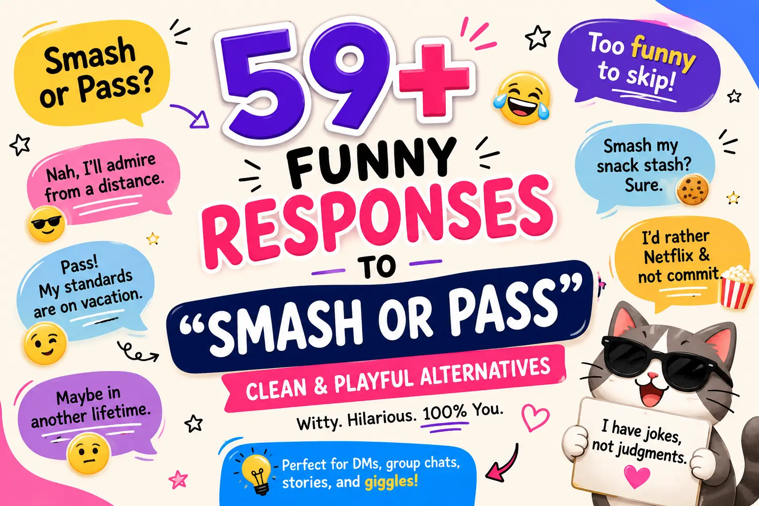 funny responses to smash or pass