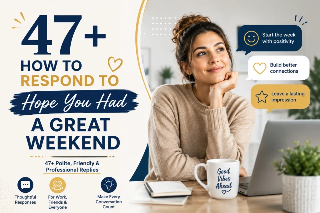 how to respond to hope you had a great weekend