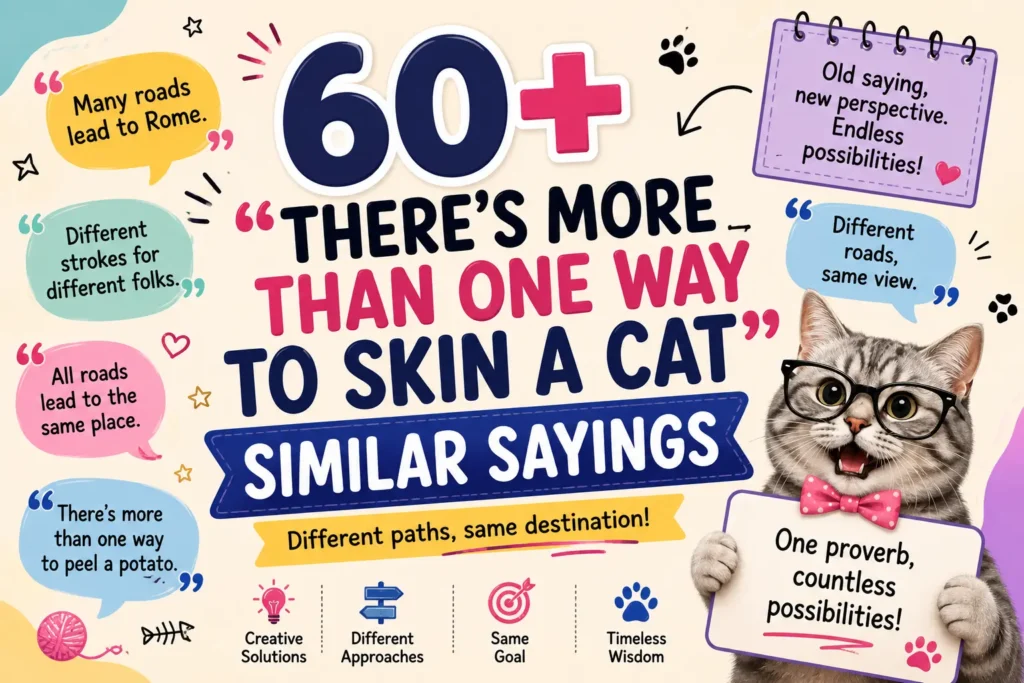theres more than one way to skin a cat similar sayings