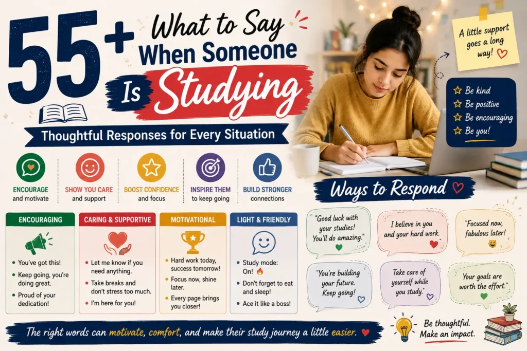 what to say when someone is studying