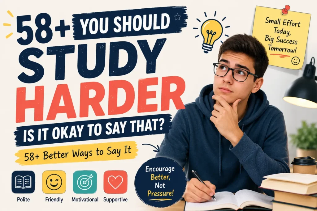 you should study harder is it okay to say that