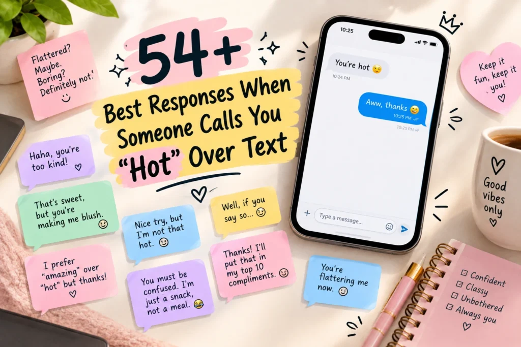 best responses when someone calls you hot over text