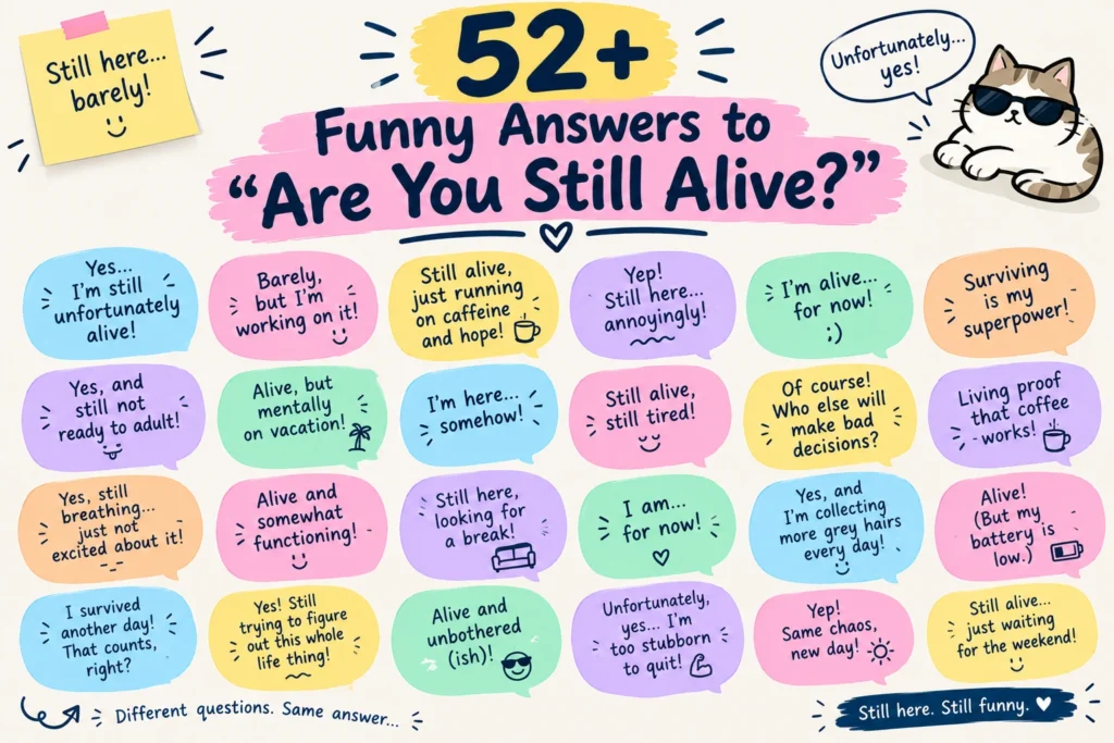 funny answers to are you still alive