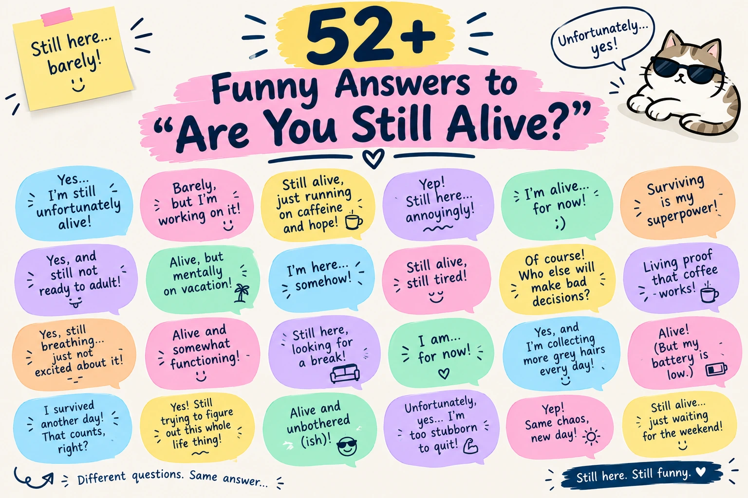 funny answers to are you still alive