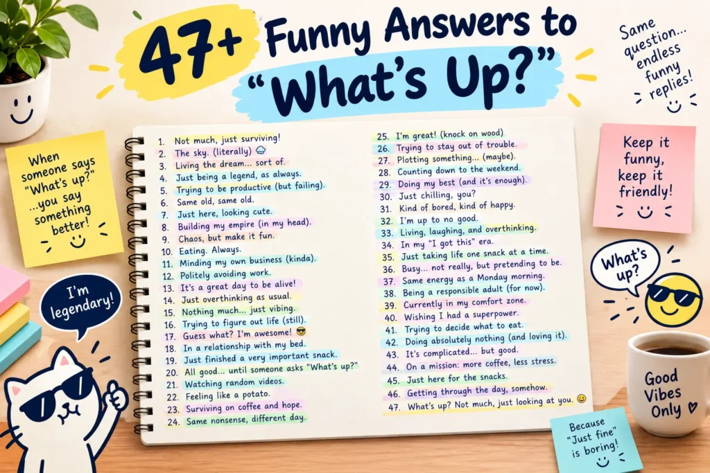 funny answers to whats up
