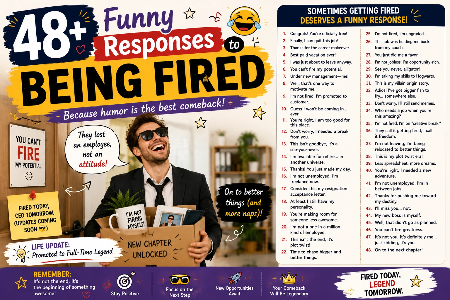 funny responses to being fired