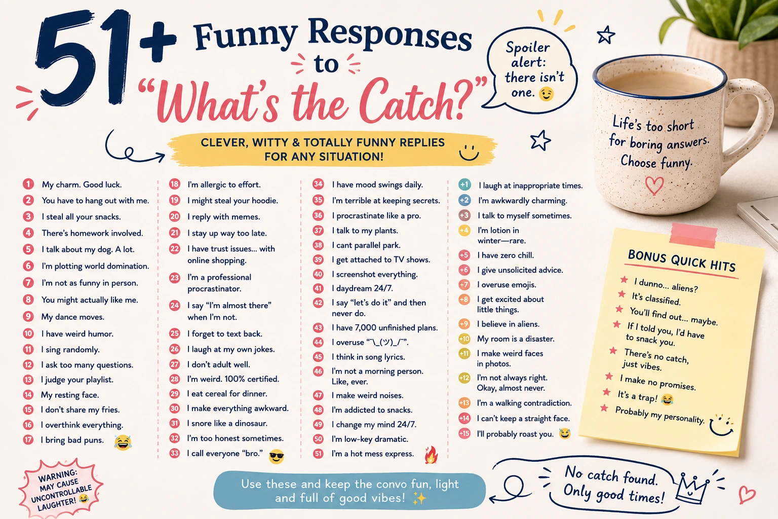 funny responses to whats the catch