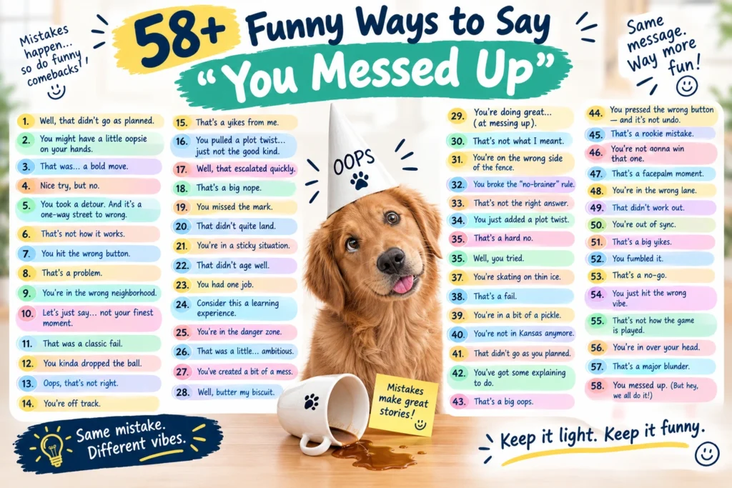 funny ways to say you messed up