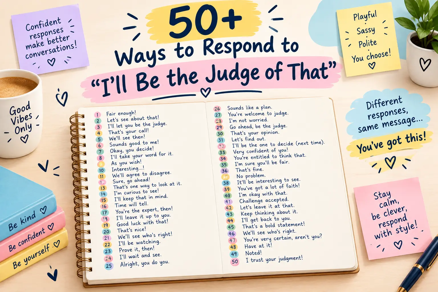 how to respond to ill be the judge of that