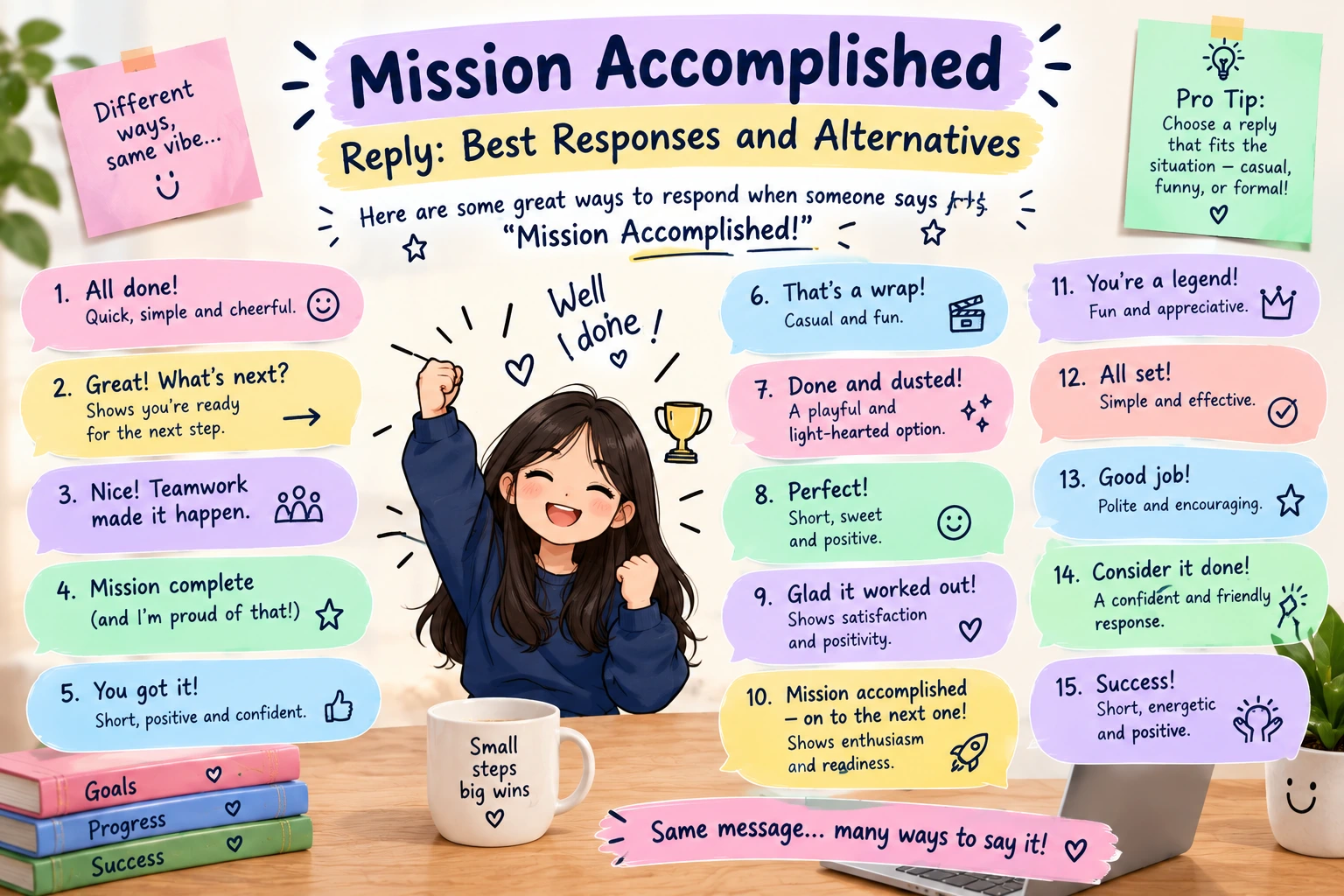 mission accomplished reply