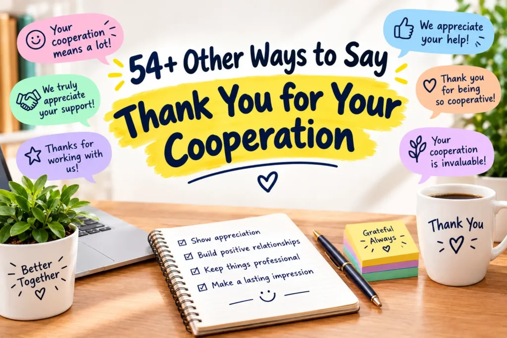 other ways to say thank you for your cooperation