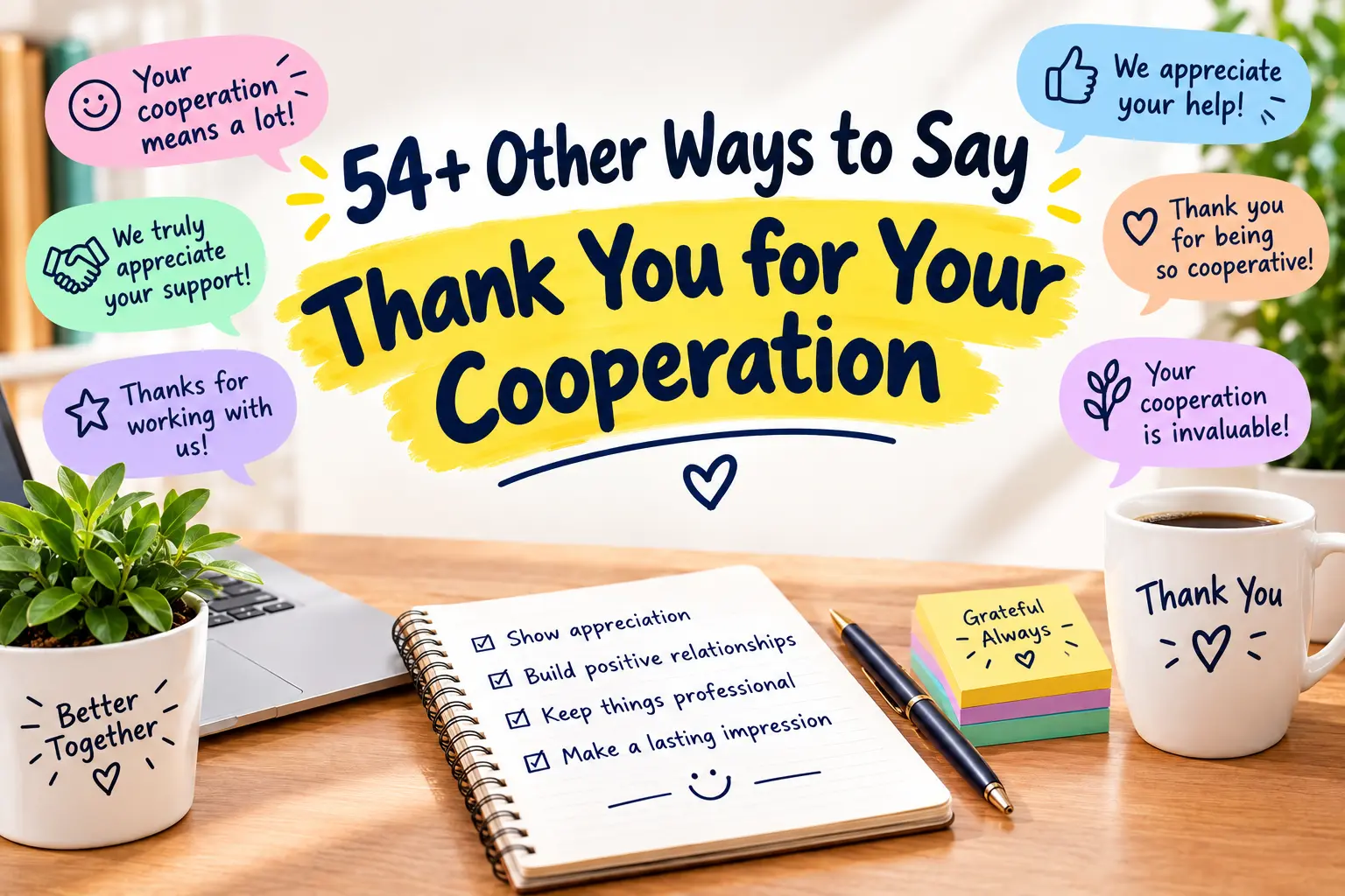 other ways to say thank you for your cooperation