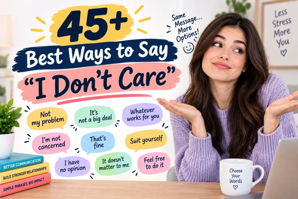 ways to say i dont care
