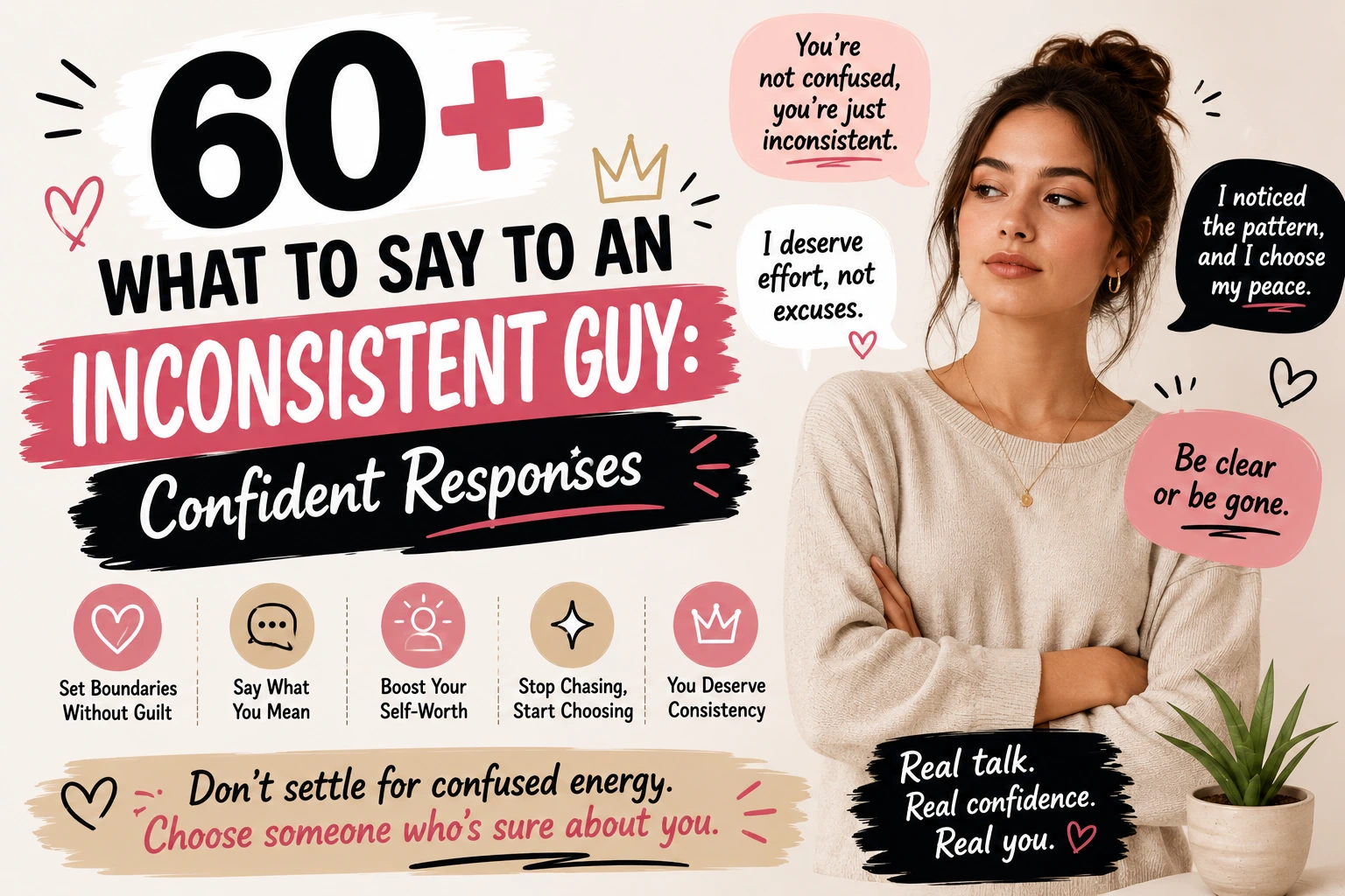 what to say to an inconsistent guy